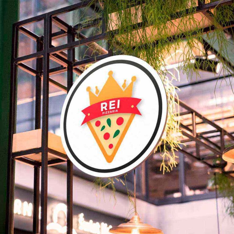 Criacao de logotipo Pizzaria - Rei Pizzaria - Fachada