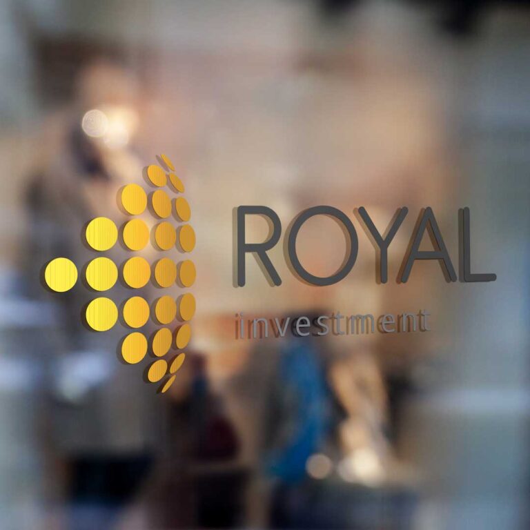 Logomarca para fundo de investimentos - Royal investing logo adesivo